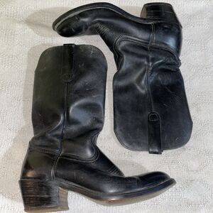 Thom McAn Men’s Western Boots Size 9 M Black Leather Cowboy Rodeo